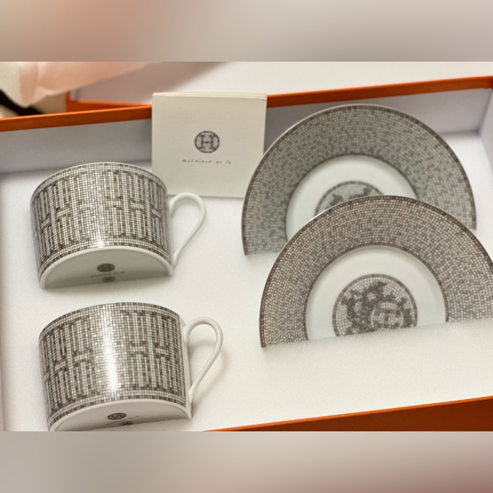 Mosaique Au 24 Platinum Breakfast Cup and Saucer Set